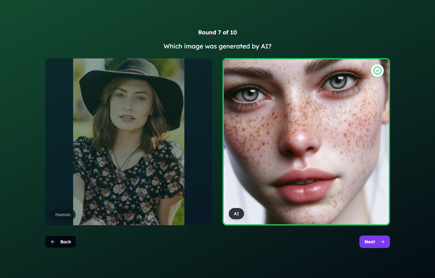 Two images, one real and one AI-generated