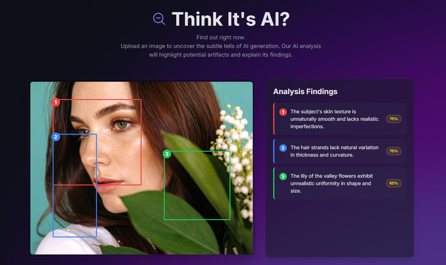 An image being analyzed for AI-generated artifacts